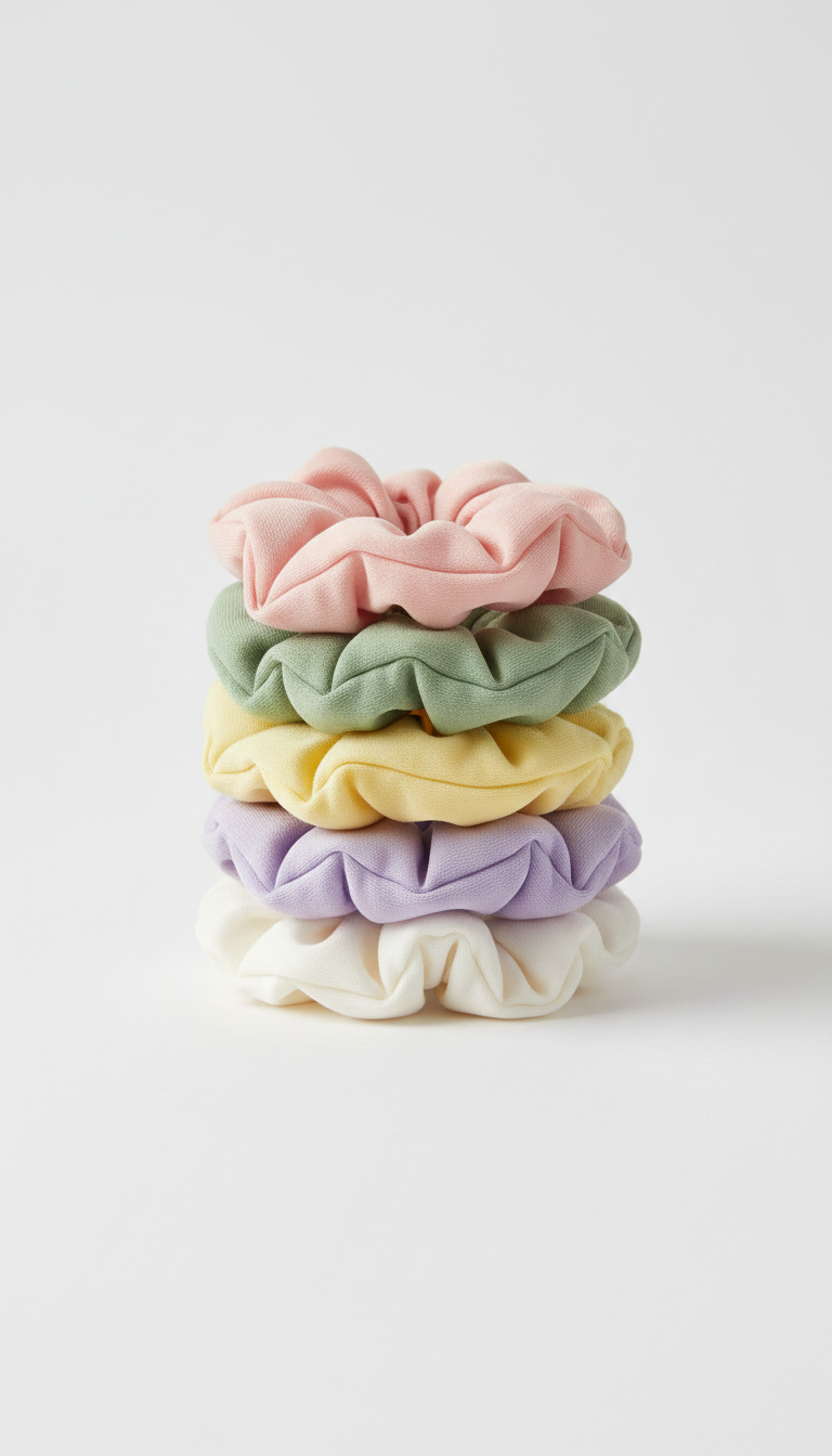 Strawberry Matcha pastel hair tie set